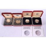 FOUR PROOF COINS. 46.4 grams. 6 cm x 3 cm. (4)