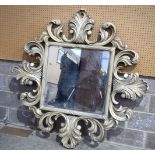 A large composite Italian style mirror 158 x 158 cm.