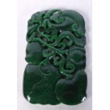 A Chinese carved jade boulder 13 x 7 cm.