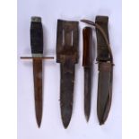 TWO VINTAGE MILITARY COMBAT KNIVES. 28 cm long. (2)