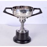 A 1960S SILVER TROPHY. Sheffield 1962. 462 grams inc base. 20 cm x 24.5 cm.