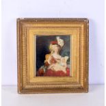 A framed Continental 19th Century oil on canvas, Marie Antoinette and her children originally by El