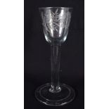 AN ANTIQUE WINE GLASS. 15 cm high.