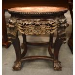 AN EARLY 20TH CENTURY CHINESE CARVED HARDWOOD TABLE. 45 cm x 45 cm.