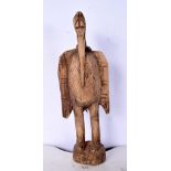 A wooden African Tribal Senufo hornbill statue 32 cm