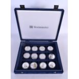 A CASED SET OF SILVER PROOF COINS. 355 grams. (qty)