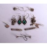 SIX PAIRS OF SILVER EARRINGS. Stamped 925, Longest drop 4.8cm, total weight 21g (6)