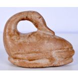 A carved hardstone swan 7 x 9 cm.