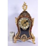 A 19TH CENTURY FRENCH BRONZE MOUNTED BOULLE TORTOISESHELL CLOCK with floral overlaid vines. 48 cm x