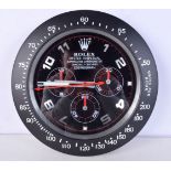 A Contemporary Rolex dealership style wall clock 34 cm.