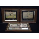 A set of framed antique gun related advertising prints. 'Grand Prix Cartridges', 'Zenith Cartridges'