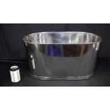 A large Chrome oval Champagne cooler 30 x 63 x 38 cm.