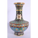 A CHINESE REPUBLICAN PERIOD CLOISONNE ENAMEL VASE decorated with flowers. 13 cm high.