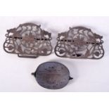 An Islamic Silver belt kook together with an Islamic carved hardstone pendant 8 x 6 cm (2).