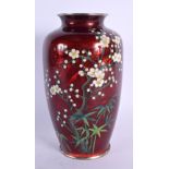 A JAPANESE TAISHO PERIOD CLOISONNE ENAMEL VASE. 18 cm high.