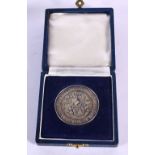 A SILVER QUARRYING MEDALLION. Chester 1961. 42 grams. 4.5 cm x 0.5 cm.