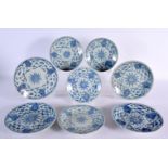 A SET OF EIGHT EARLY 19TH CENTURY CHINESE SHIPWRECK CARGO PLATES painted with flowers. Largest 15 cm