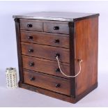 A LOVELY WILLIAM IV ROSEWOOD MINIATURE WELLINGTON COLLECTORS CHEST with imitation two short and four