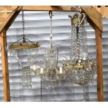 A collection of three glass chandeliers 70 cm (3)