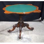 A Victorian Burr Walnut card table 73 x 89 x 45 cm.