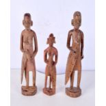 A collection of wooden African Tribal figures 30cm (3).