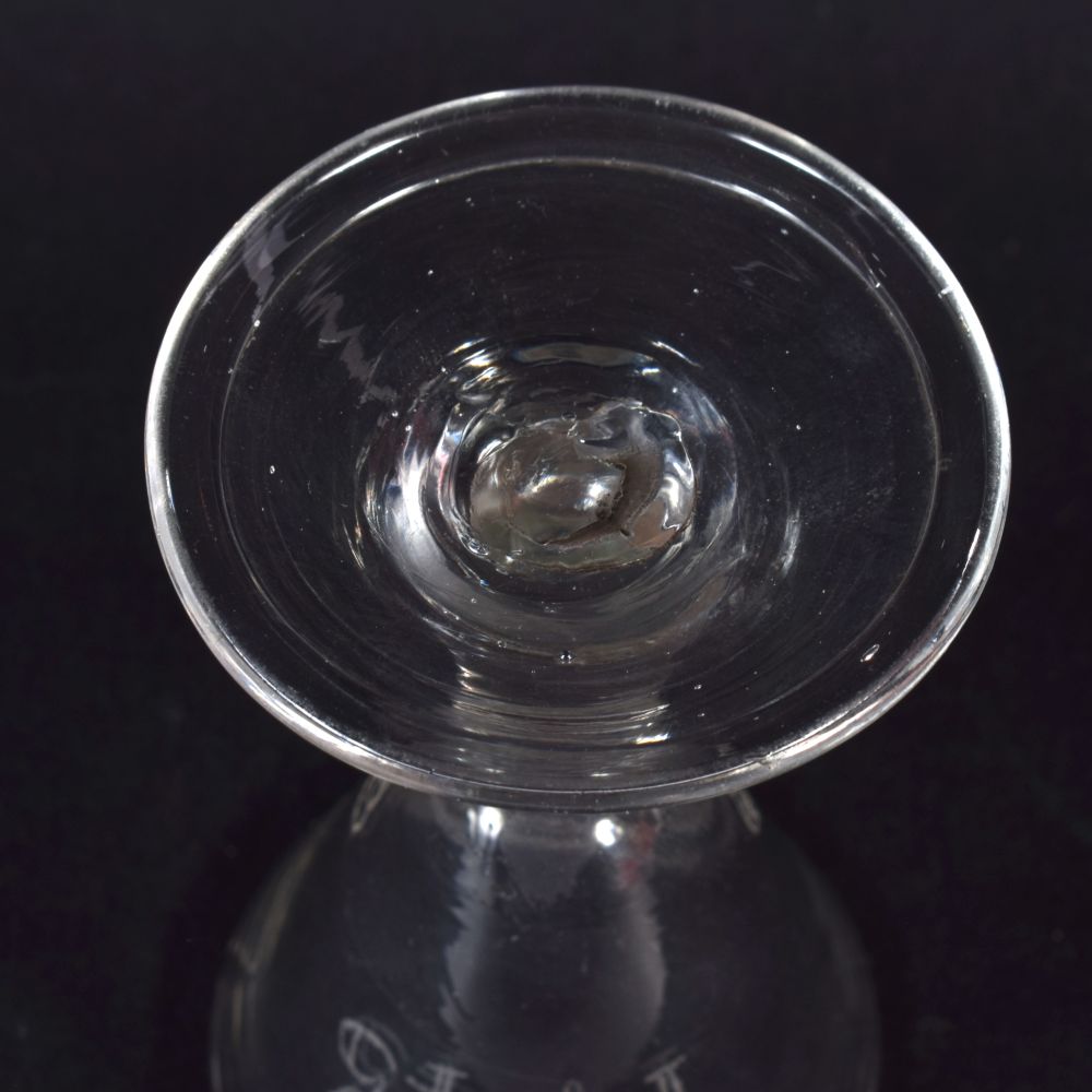 FIVE ANTIQUE WINE GLASSES and another. Largest 12 cm high. (6) - Bild 7 aus 7