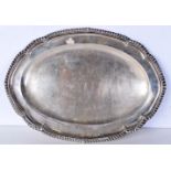 A GEORGE III SILVER MEAT DISH. London 1791. 1065 grams. 38 cm x 27 cm.