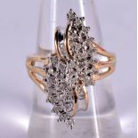 AN 18CT GOLD AND DIAMOND RING. 5.3 grams. O.