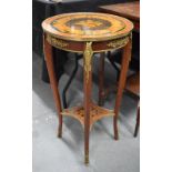 AN EARLY 20TH CENTURY EUROPEAN GILT MOUNTED TABLE. 74 cm x 38 cm.