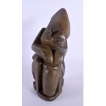 A LARGE STYLISH AFRICAN CARVED STONE FIGURE of abstract form. 30 cm x 8 cm.