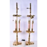 A pair of large brass lamp stands 79 cm (2).