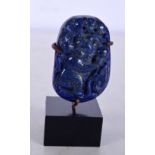 A Chinese carved Lapis Lazuli boulder 4.5 x 3 cm.