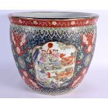 A LARGE CHINESE REPUBLICAN PERIOD PORCELAIN FISH BOWL painted with figures. 34 cm x 34 cm.