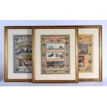 A SET OF NINE 19TH CENTURY LITHOGRAPHIC BRITISH PRINTS depicting assorted scenes. 52 cm x 40 cm. (9)