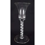 AN ANTIQUE WINE GLASS. 15 cm high.