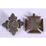 TWO ANTIQUE SILVER MEDALLIONS. 19 grams. 3.5 cm x 2.75 cm. (2)