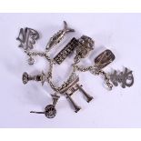 AN ANTIQUE CHINESE SILVER CHARM BRACELET. 48 grams. 20 cm long.