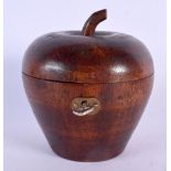 A CONTEMPORY TREEN TEA CADDY. 12 cm x 10 cm.