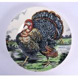 AN UNUSUAL MIDWINTER TURKEY PLATE. 24 cm diameter.