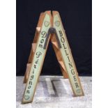 A pair of Champagne related wooden ladders 81 x 44 cm (2).