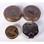 FOUR COMPASS. Largest 8 cm wide. (4)