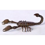 A JAPANESE BRONZE SCORPION. 8.75 cm x 4 cm.