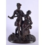 French School (19th Century) Bronze, Lovers. 21 cm x 15 cm.