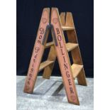 A pair of Champagne related wooden ladders 81 x 44 cm (2).