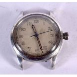 A VINTAGE STAINLESS STEEL WATCH. 3.75 cm wide.