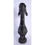 AN AFRICAN TRIBAL CARVED WOOD FERTILITY FIGURE. 30 cm high.