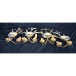 A collection of large wheatsheaf sconce lights 62 cm (4).