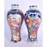 A PAIR OF 18TH CENTURY CHINESE EXPORT FAMILLE ROSE VASES Qianlong. 20 cm high.