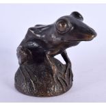 Nigel Owen (20th Century) Bronze, Toad. 7 cm x 6 cm.