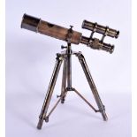 A CONTEMPORARY LEATHER WRAPPED TELESCOPE. 31 cm x 25 cm.